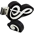 CHUYI Novelty and Cute Music Note Shape Design 32GB USB 2.0 Flash Drive Pen Drive Memory Stick Storage Cool Thumb Drive U Disk Gift (Black-1 Pack)