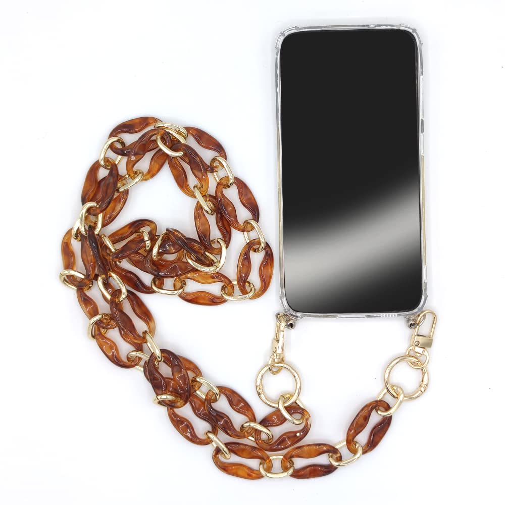 Cokitec Reinforced Transparent Case for Honor Magic 5 Lite with Strap/Shoulder Strap/Cord Rings Amber