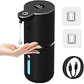 OHIFAST Automatic Liquid Soap Dispenser Touchless, USB Rechargeable Smart Hand Soap Dispenser, 6-Level Adjustable, 12.8oz/380mL, Compatible with Thick Thin Dish Soap for Bathroom Kitchen-Black