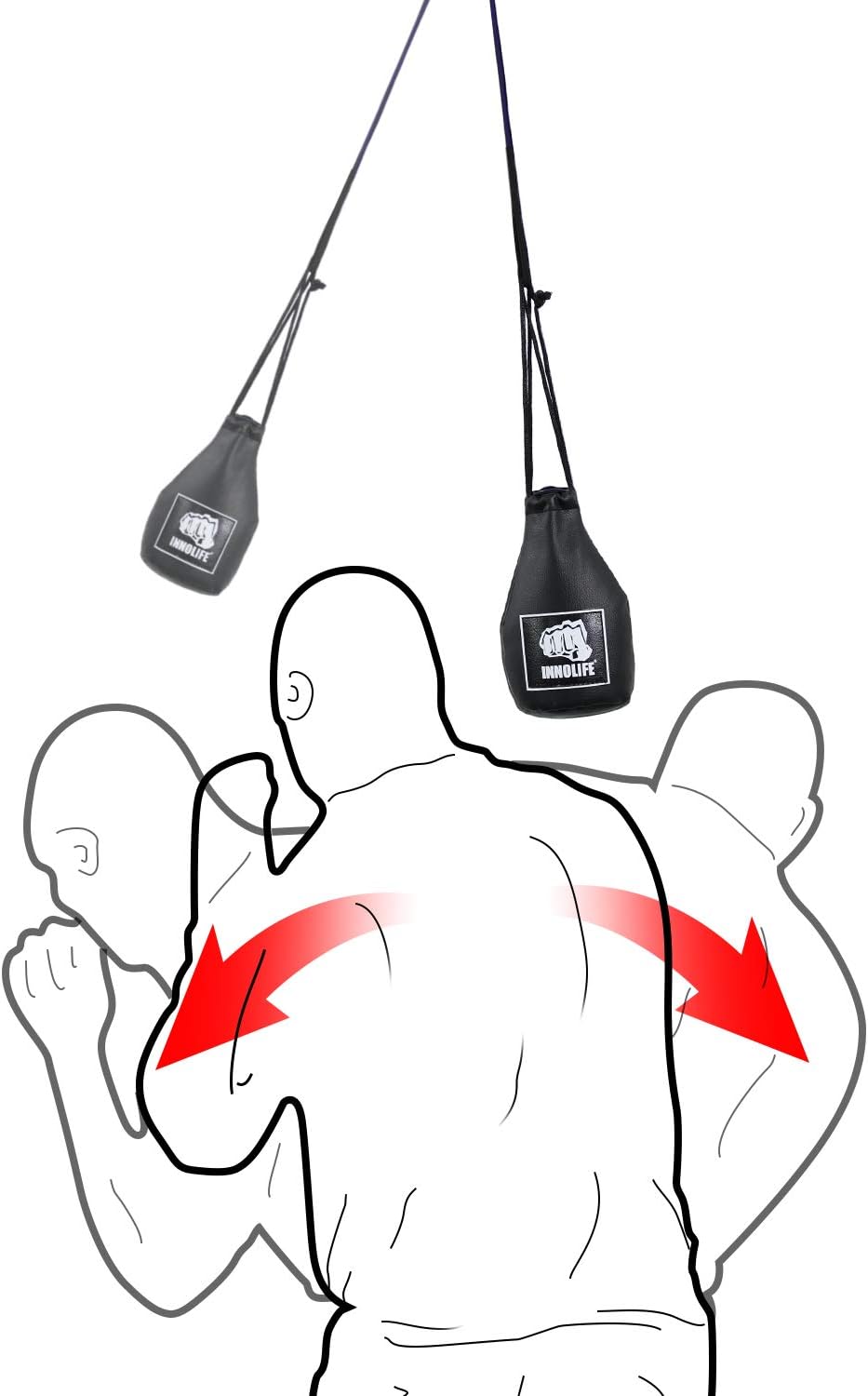 INNOLIFE Boxing Dodge Hide Speed Bag Leather Ball MMA Pendulum Training (Without Filler) : Sports & Outdoors