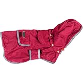 Wilderdog Dog Jacket Waterproof Raincoat with Breathable Interior, Removable Hood, Torso Strap, Secure Closures, Back Pocket and Two Hanging Loops, Foldable into Back Pocket