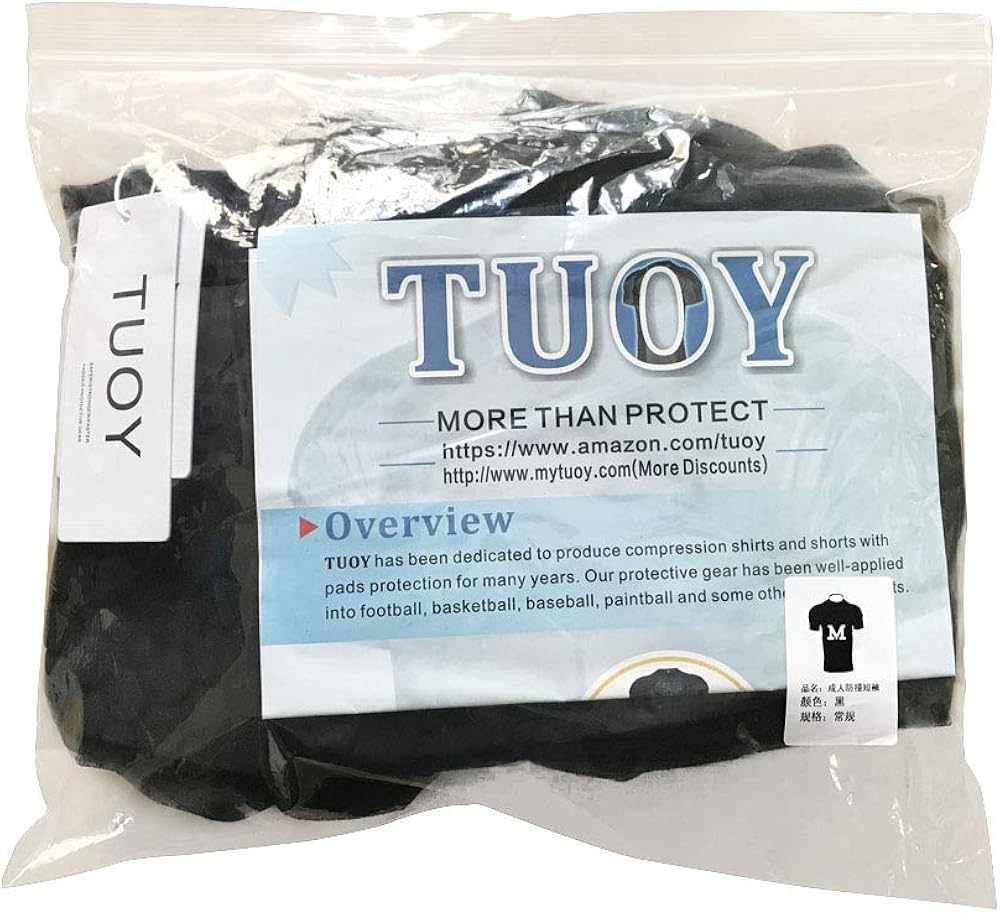 TUOYR Padded Compression Shirt Chest Protector Undershirt for Football Soccer Paintball Shirt: Clothing