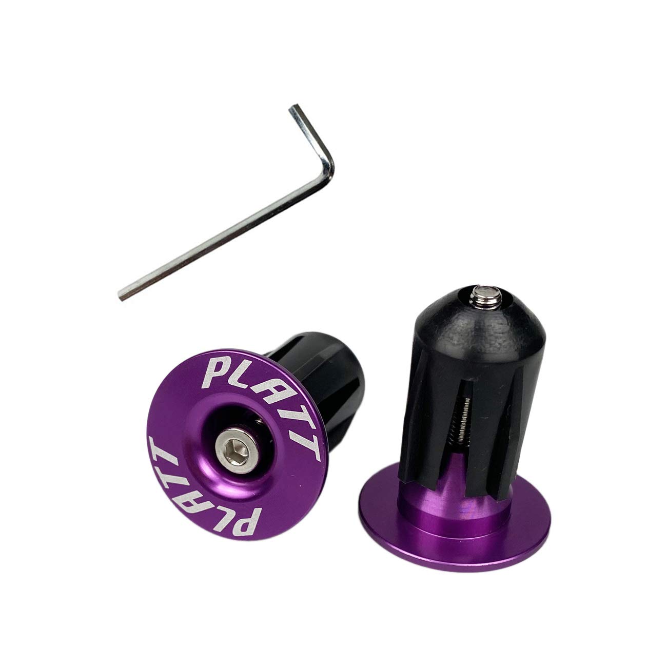PLATT Bike Bar End Plugs Aluminum MTB Road Bike BMX Handlebar End Caps (Purple,1 Pair) — image 1
