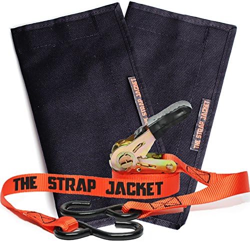 Ratchet Tie Down Straps | 2 Ratchets and 2 Jackets Combo Pack | Professional Heavy Duty Solution to Excess Strap &amp; Storage | Great for Motorcycle Truck Moving Cargo &amp; Trailer