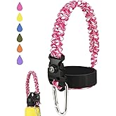 Miracredo Paracord Handle for Hydro Flask Water Bottles Standard Mouth, Strap Holder with Safety Rubber Ring & Carabiner, Easy to Carry and Durable Reusable Accessories, Fits 12-24 oz