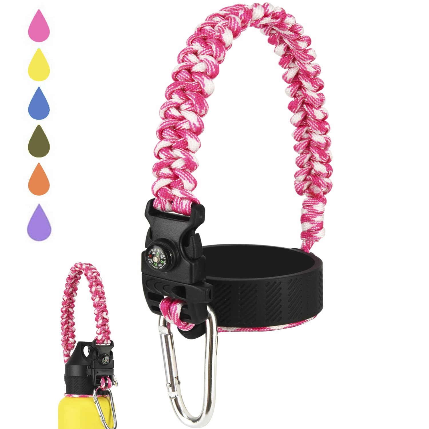 Photo 1 of Miracredo Paracord Handle for Hydro Flask 2.0 Standard Mouth Water Bottle  