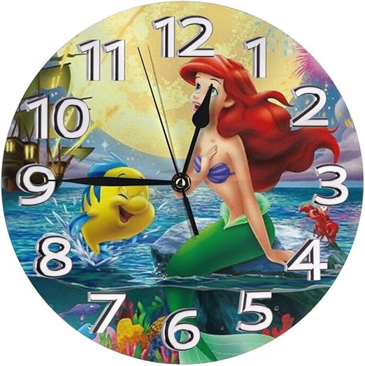 Amazon Com Modern Silent Wall Clock 10 Inch Beauty Mermaid