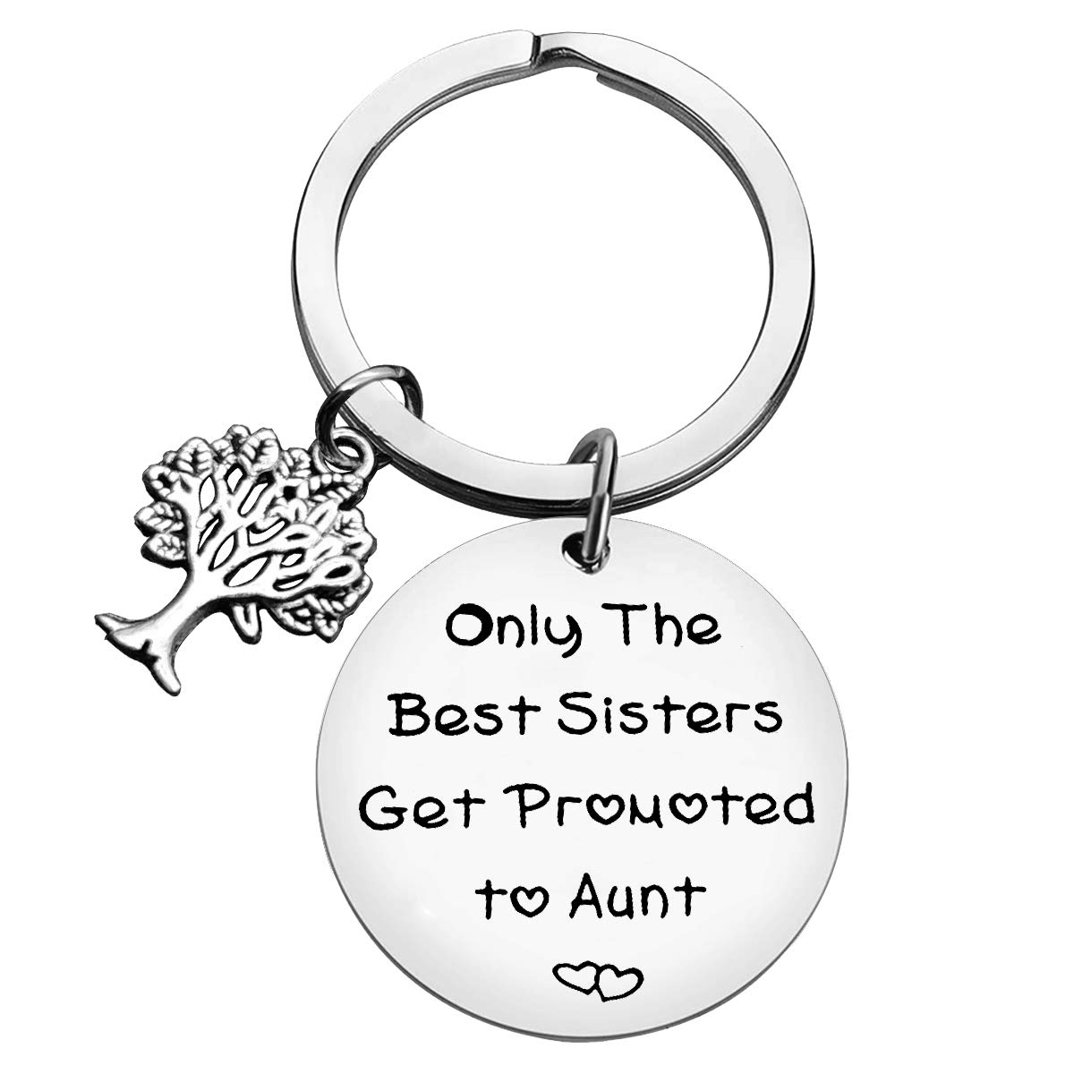 Huwujiu New Auntie Gifts for Sisters Friend Only the Best Sisters Get Promoted to Aunt Keyring New Auntie Keyring Gifts Aunt-to-be Gifts Pregnancy Announcement Gifts for Sister