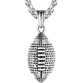 U7 Soccer Necklace for Men Football Baseball Basketball Stainless Steel Chain in Gold Silver Black Color, Shoes Pendant Necklaces for Gym Sport Players Hip Hop Jewelry, 22 Inch
