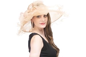SAFERIN Women's Organza Church Fascinator Bridal Tea Party Wedding Hat