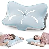 SHJADE Cervical Pillow for Neck Support, Memory Foam Contour Pillow, Ergonomic Orthopedic Pillow, Adjustable Height Soft Bed Pillow with Breathable Pillowcase for Back, Side, Stomach Sleeper