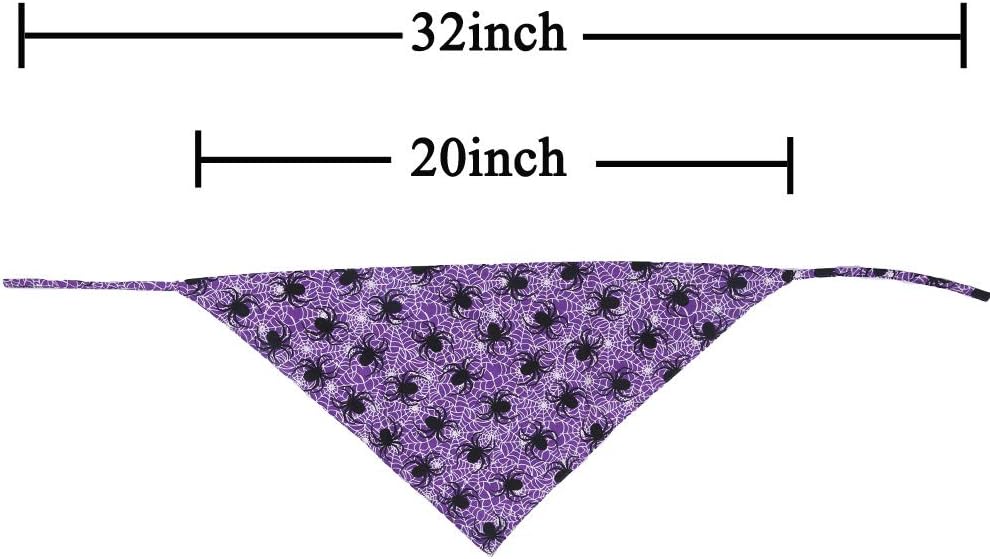 KZHAREEN 2 Pack Halloween Dog Bandana Reversible Triangle Bibs Scarf Accessories : Kitchen & Dining