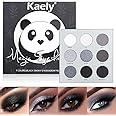 evpct 9 Colors Black Smokey Grey Eyeshadow Makeup Palette, White Grey Gray Silver Black Smog Smoky Matte Glitter Shimmer Eyeshadow Platte, High Pigmented Waterproof Eye Shadow Palet de sombras de ojos