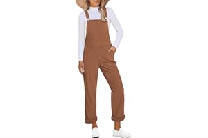 luvamia Corduroy Overalls for Women Loose Fit Baggy Straight Casual Adjustable Straps Bib Jumpsuit Overalls with Pockets