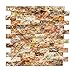 Scabos 1 X 2 Split-Faced Travertine Brick Mosaic Tile - 6 X 6 Sample