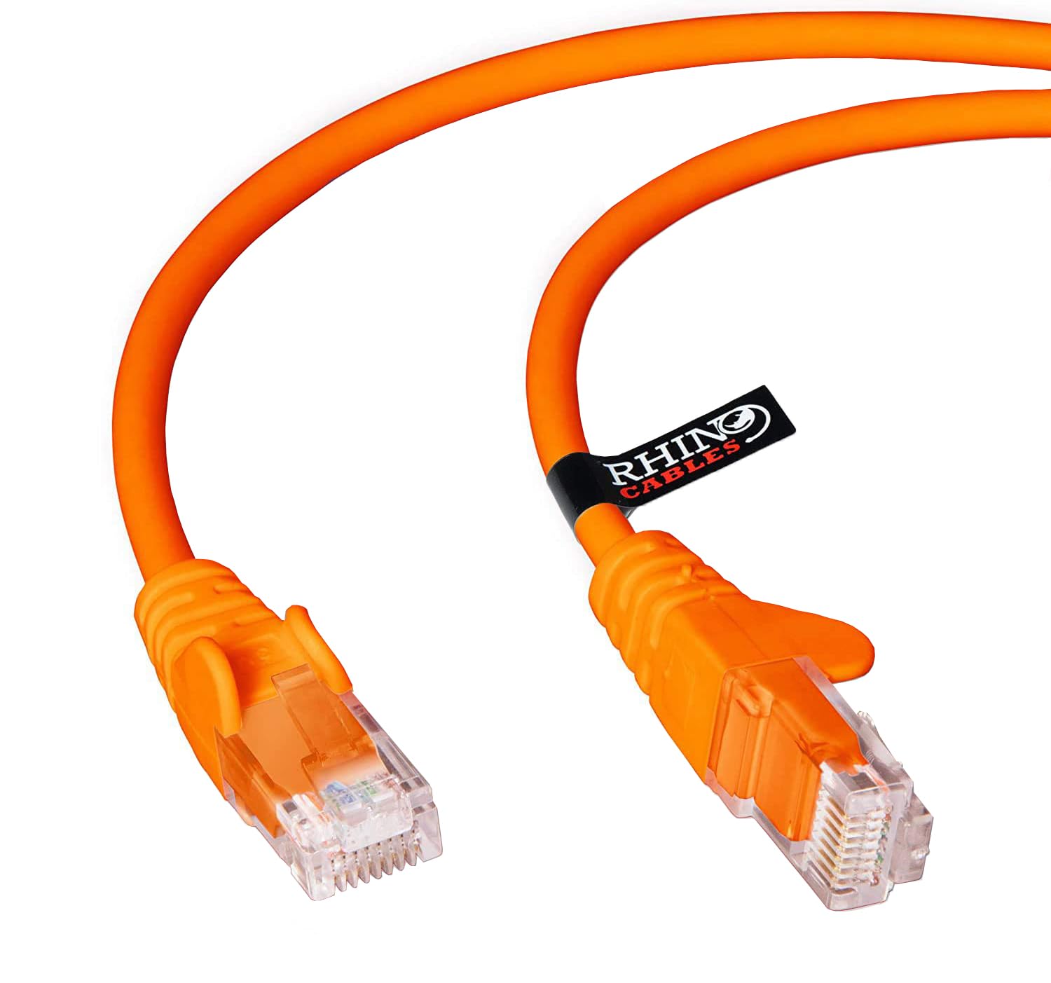rhinocables CAT 5e High-Speed Ethernet Cable - Reliable LAN Network RJ45 Cable for Fast Internet & Data Transfer | Durable WiFi Broadband Cable for Gaming & Streaming, (1.5m, Orange, Pack of 1)