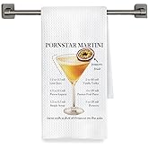 Fyecoluo Pornstar Martini Kitchen Towels Decorative, Martini Gifts Dish Hand Tea Towels, Gifts for Cocktail Lovers, Cocktail Bar Cart Kitchen Decor, 16x24 Inch
