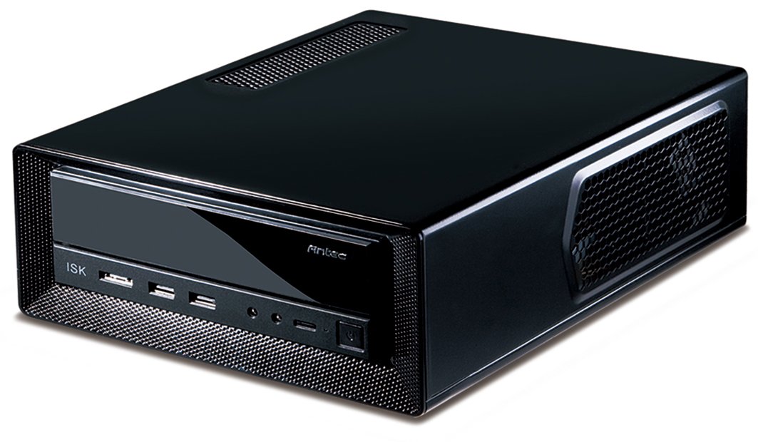 Antec ISK 300-150 Mini-ITX Desktop Computer Case with 150 Watt Power Supply, Quiet 80mm Side Fan Pre-Installed, 3 Drive Bays and Mini-ITX Motherboard Support