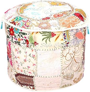 Stylo Culture Otomano Puff Asiento otomano Cubierta Grande Blanco