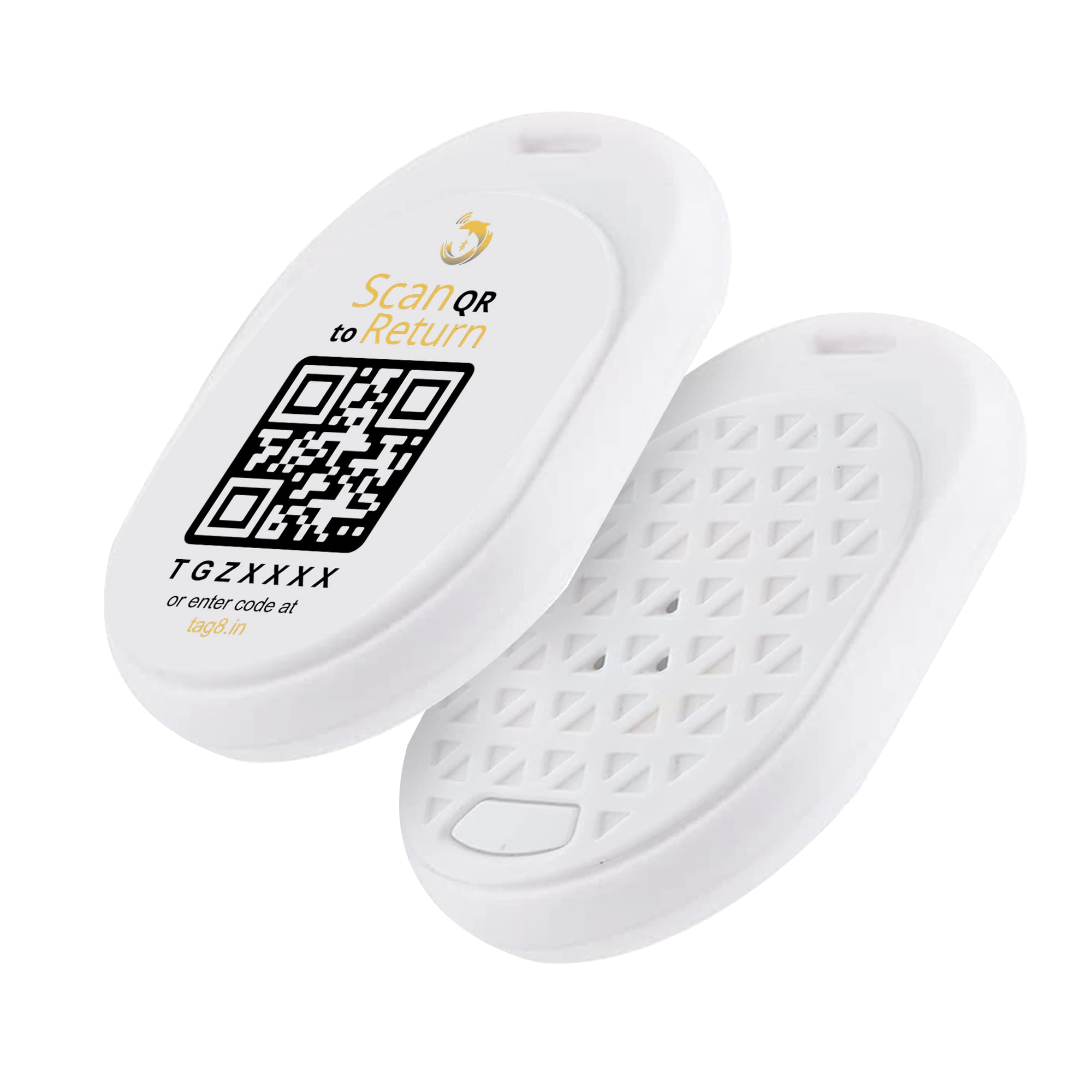 tag8 - DOLPHIN Smart Tracker, Works with Android & Apple Phone, Alternative to GPS Tracker, Tag to Locate Valuables with Replaceable Battery, Bluetooth Car Key Finder, Wallet Tracker, Pack 1, White