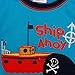 Boys Short Sleeve Cotton T-shirt with Embroidery,blue,2-6y