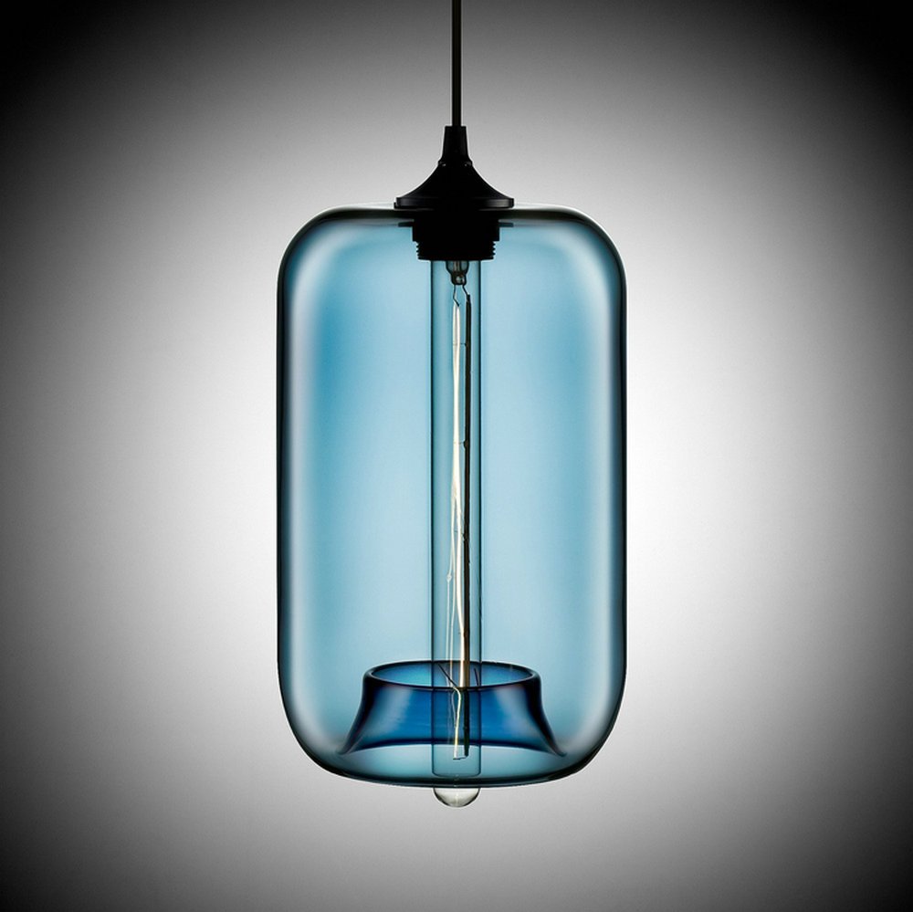 DPG Glass Bottle Pendant Light Goldfish Tank Stained Glass Pendant Lights E27 Decorative Light Chand