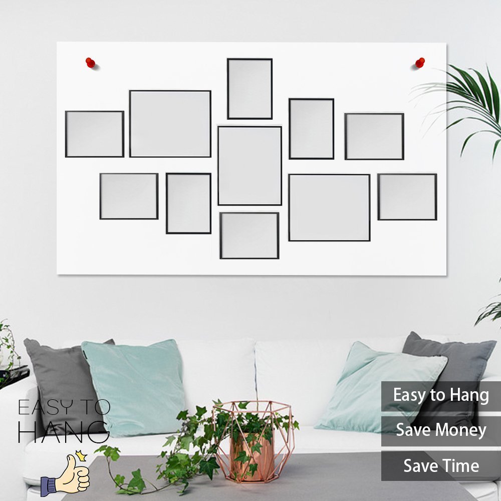 WOOD MEETS COLOR Picture Frames with Really Glass Photo Frames Set of 11 Wall Mounting Collage Frames Eco-Friendly Family Photo Frame (White)