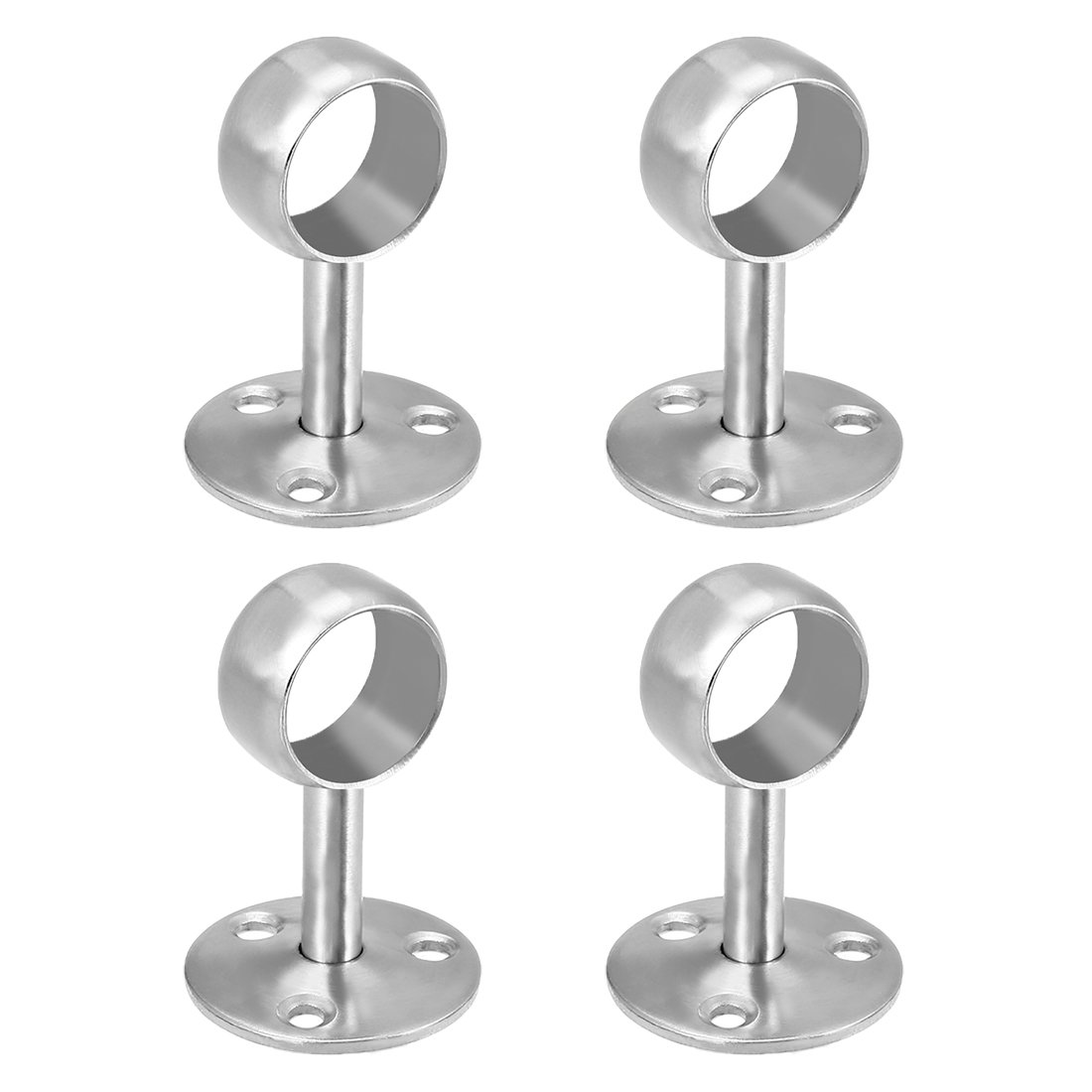 Sourcingmap Wardrobe Pipe Bracket, 25mm Dia, 65mm Height, Wall Mounted Rail Rod Support Socket 4pcs