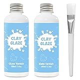 2 x 100ml Air Dry Clay Glaze, Air Dry Clay Varnish
