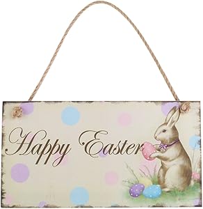 Easter Bunny Decor Easter Door Hanger Happy Easter Rabbit Wooden Hanging Wall Door Decoration Sign