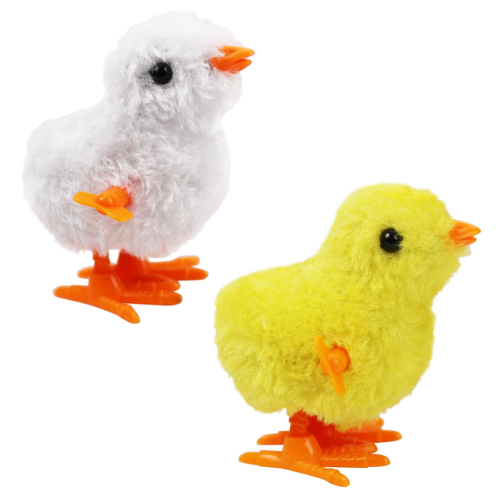 2-PCS Chicken Plush Wind Up Toys for Kids and Toddlers Ages 1-3, Wind Up Easter for Easter Egg Fillers, Goody Bag Stuffer, Birthday Gifts - Soft Kawaii Baby Chick Toys