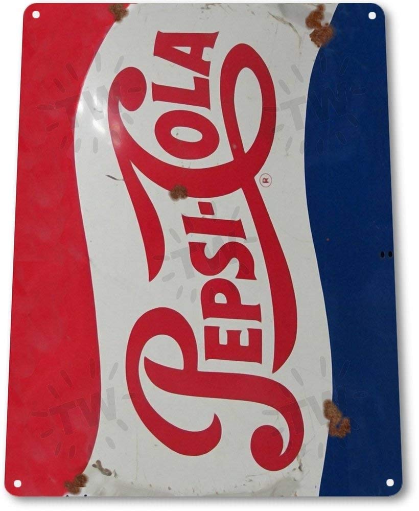 BDTS TIN SIGN Pepsi Cola Retro Metal Decor Wall Art Soda Store Shop A563 Tin Sign 7.8inch*11.8inch