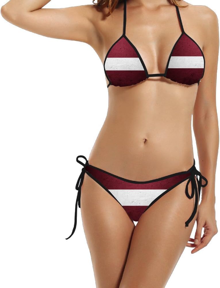 Hotgirl4 Women Sexy Flag of Denmark Bikini Set Swimwear Black 1 Size