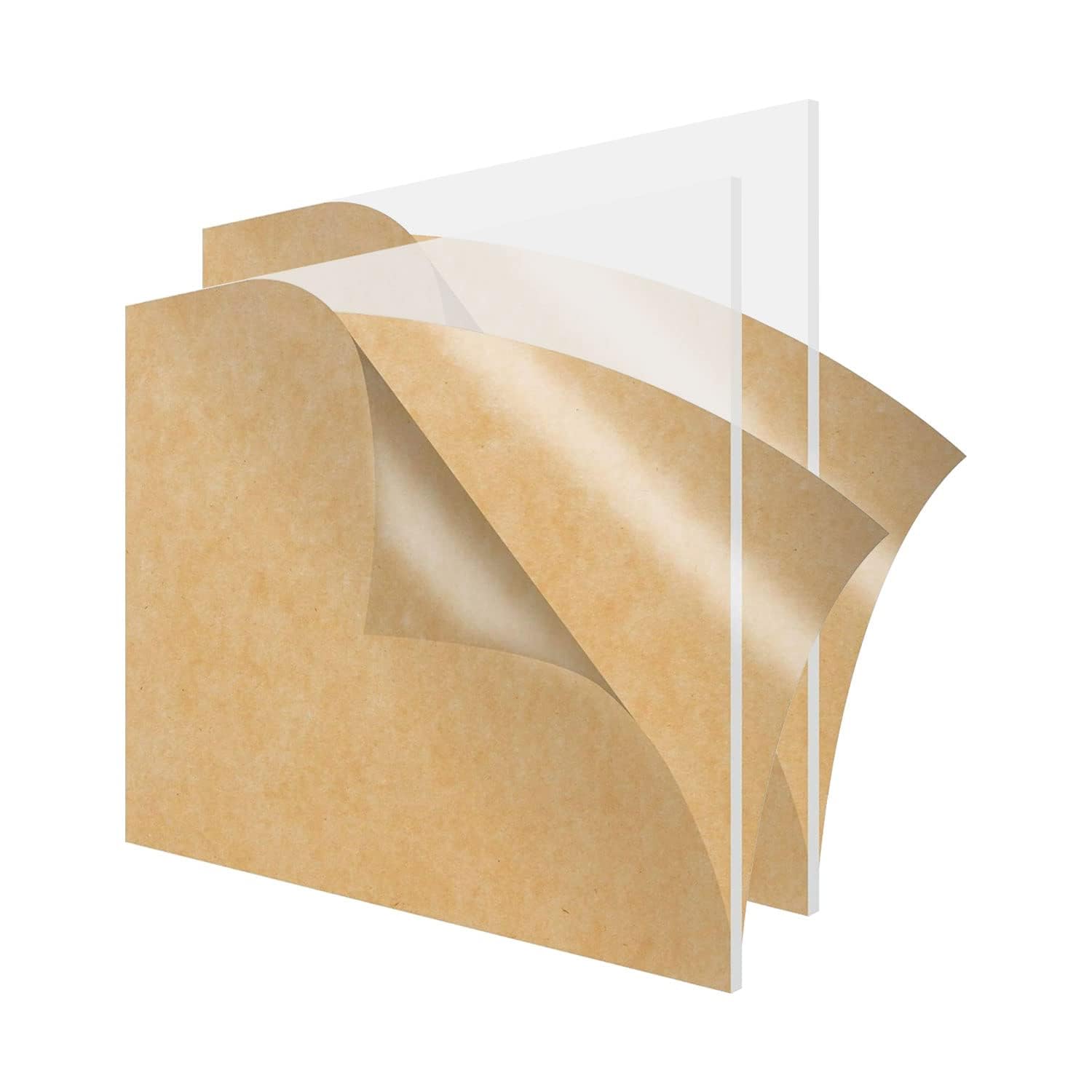 YIWONFU 2Pcs Clear Acrylic Plexiglass Sheets A3(420 x 297mm), 1mm Thick Perspex Plastic Sheet Transparent Acrylic Board for Picture, Painting, Decoration, Display, DIY