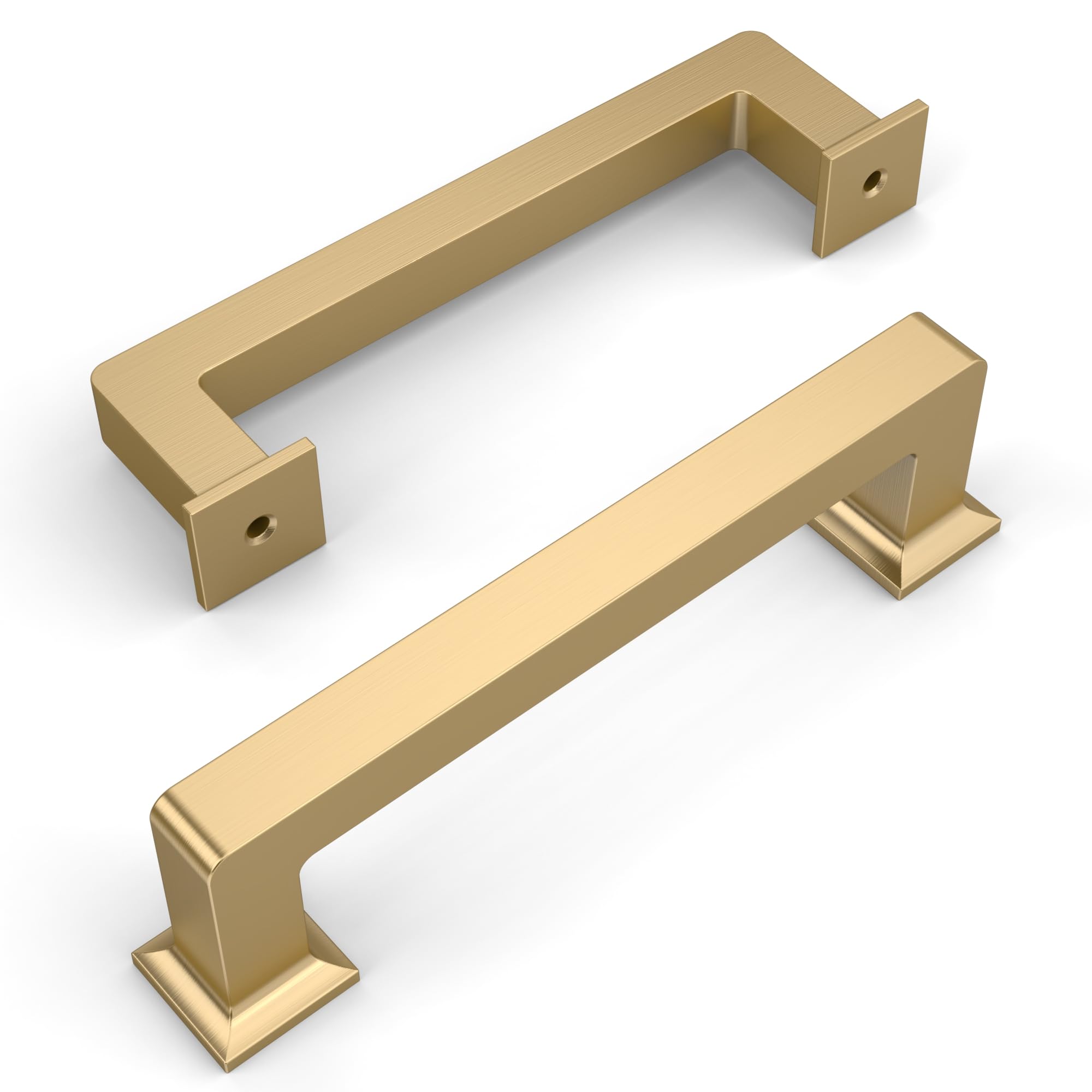 Photo 1 of Amerdeco 10 Pack Champagne Bronze Cabinet Pulls 3-3/4 Inch(96MM) Hole Centers Kitchen Cabinet Handles Cabinet Hardware Kitchen Handles for Cabinets Cupboard Handles Drawer Pulls ZH0019