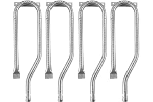 YIHAM Gas Grill Burner Replacement for Jenn-air Grill Parts 720-0337, 730-0337, 720-0339, 730-0511, 730-0512, 740-0141, Members Mark 720-0586, 15 13/16 inch Stainless Steel Curved Burner, Set of 4, KB867