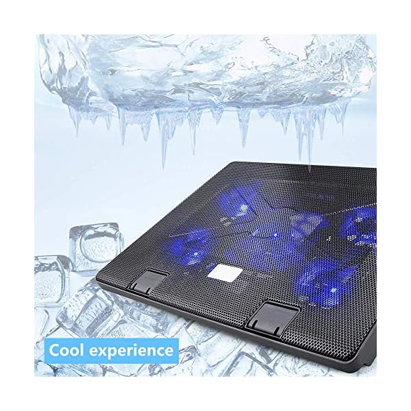 yidenguk-Laptop-Cooling-Pad-Adjustable-Angle-Ultra-Quiet-Gaming-Laptop-Cooler-Stand-with-6-Fans-Blue-Led-Lights-2-USB-Ports-Suitable-for-12-154-Inches-Laptop-Notebook-blue-5 yidenguk Laptop Cooling Pad, Adjustable Angle Ultra Quiet Gaming Laptop Cooler Stand with 6 Fans, Blue Led Lights, 2 USB…