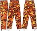 Mens Orange Camouflage Tactical BDU Pants Military Cargo Fatigues Camo Fashion Trousers - S (30