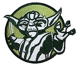 Yoda Circle Emblem Lightsaber Jedi Star Wars Embroidered Iron On Applique Patch