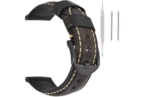 Vintage Leather Watch Band EACHE Watch Strap Oil Wax/Discolored Litchi Grain Genuine Leather Replacement Watchband for Men for Women 18mm 19mm 20mm 21mm 22mm 23mm 24mm