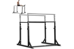 VEVOR Dip Bar, 800 lbs Capacity, Heave Duty Dip Stand Station with Adjustable Height, Fitness Workout Dip Bar Station Stabili