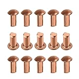 Aicosineg 200pcs 0.16" Length Copper Solid Rivets