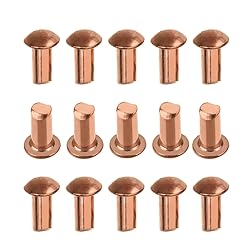 Aicosineg 200pcs 0.16" Length Copper Solid Rivets