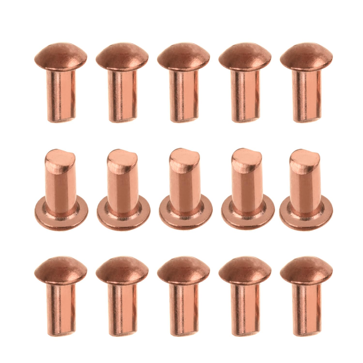 Aicosineg 200pcs 0.16" Length Copper Solid Rivets