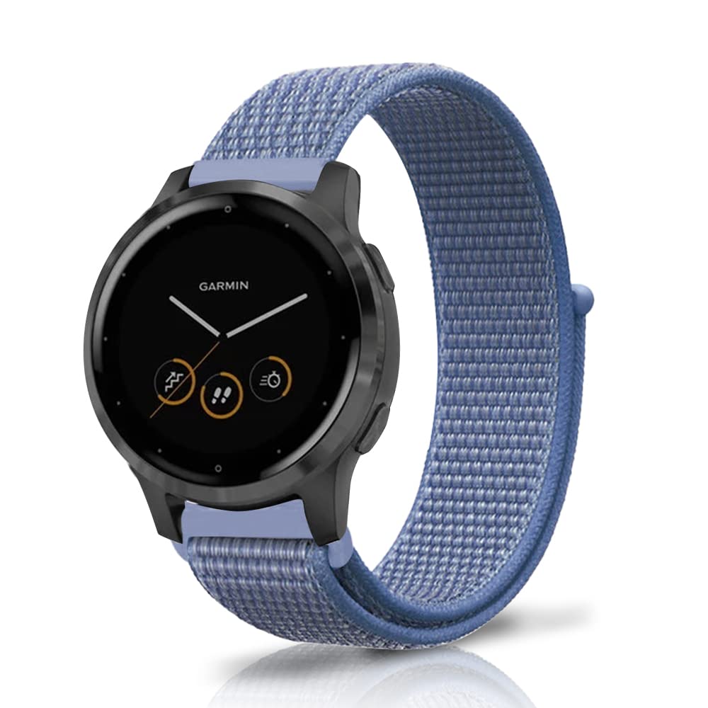 Niboow 18mm Strap for Huawei Watch GT 4 41mm/Garmin Venu 3S/Venu 2S, Men Women Nylon Soft Breathable Watch Band for Garmin Vivoactive 4S 40mm/Vivomove 3S 39mm/Forerunner 255S Music - Blue — image 1