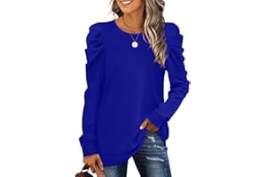 XIEERDUO Long Sleeve Shirts for Women Puff Sleeve Tops Pullover Sweaters Fall Fashion Women's Clothing Loose Fit