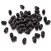 Craftdady 200pcs 8x12mm Natural Oval Wood Beads Dyed Black Barrel Wooden Spacer Loose Beads for DIY Jewelry Craft Making