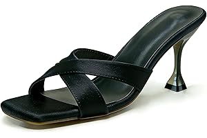 Women heels Sandals Cross Strap Peep Toe Satin Cloth Slip On Mules Dress Slippers