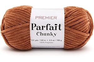 Premier Yarns Parfait Chunky Yarn, Super Bulky Weight, Ideal for Knitting and Crocheting, Chenille, Teddy Bear, 3.5 oz, 131 Yards