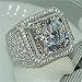 Meolin Stainless Steel Vintage Diamond Gemstone Domineering Ring,Size 10